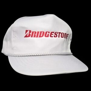 Vintage Bridgestone Trucker Hat Gray Red Snapback Rope Streetwear Embroidered
